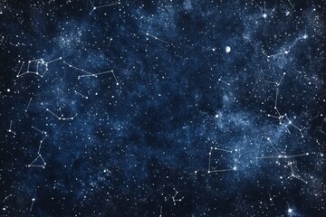 Vibrant starry night sky filled with constellations and a bright full moon illuminating the vast universe above. Generative AI