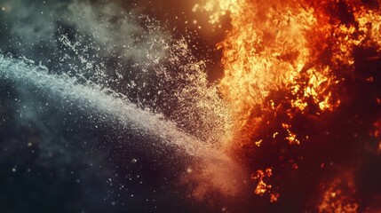Fiery Inferno Meets Glacial Torrent: A Dramatic Clash of Elements
