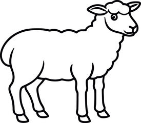 sheep line art vector design