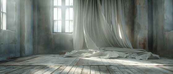 Thick thermal curtains in gray tones with a matte _002