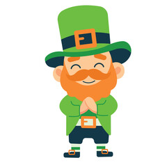 Cartoon happy leprechaun.Vector illustration of St. Patrick's Day