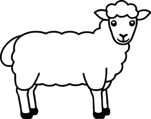 sheep line art vector design