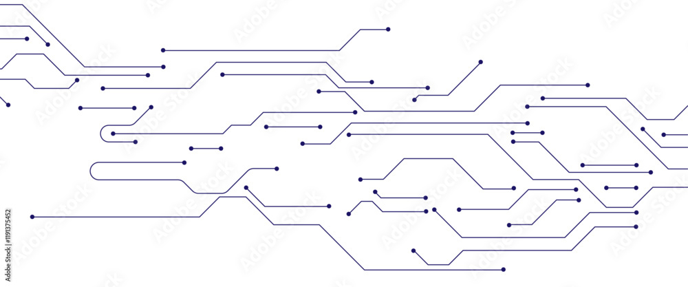 Aufkleber Abstract digital technology futuristic internet network speed connection white and blue background. Technology background with crossed lines and dots.