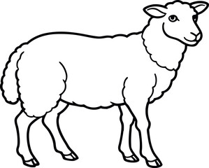 sheep line art vector design