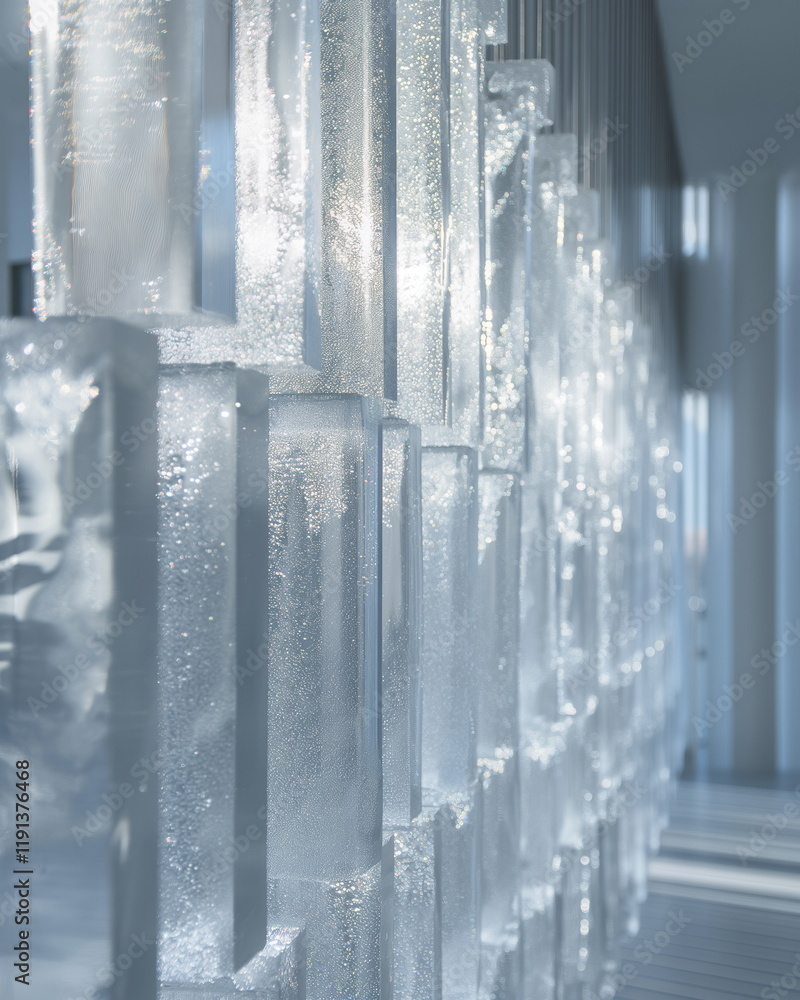 Poster translucent curtains with shimmering threads that _001