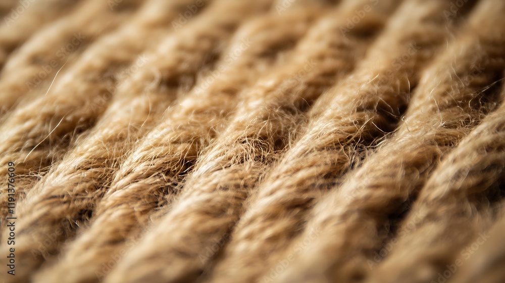 Poster close up of natural brown wool threads showcasing fiber texture and detailing : generative ai