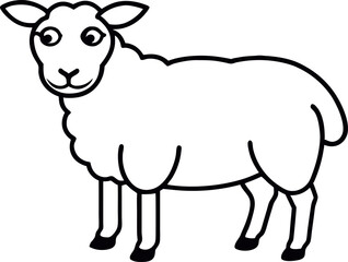 sheep line art vector design