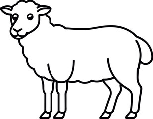 sheep line art vector design