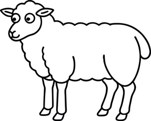 sheep line art vector design