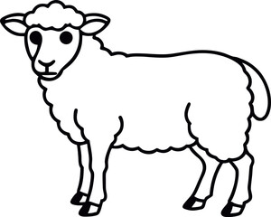 sheep line art vector design