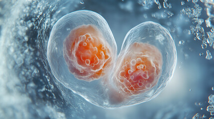 The 2-cell stage in early embryonic development occurs after the first mitotic division of the zygote, resulting in two identical cells called blastomeres. 