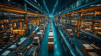 Immense Factory Interior: A Glimpse into Industrial Production