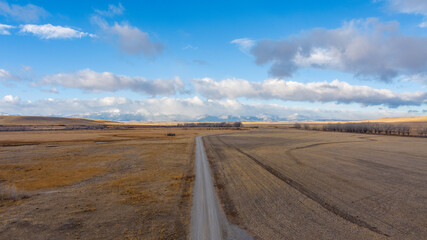 Aerial view of the Montana countryside
