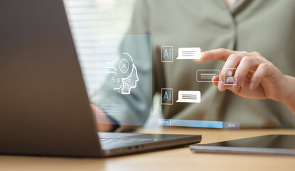 Tech ai analyzing data. Technology artificial intelligence analysis.
