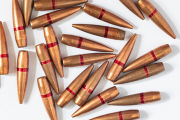 Background with machine gun bullets. War in Ukraine