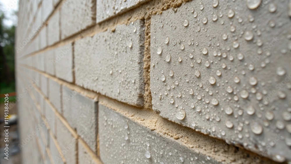 Poster A closeup shot magnifies the tiny air bubbles ped in the wet mortar representing the attention to detail and the importance of structural integrity in the wallbuilding process.