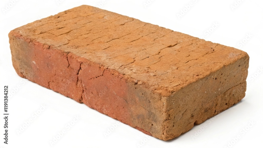 Aufkleber A closeup shot of a fired brick showcasing its hardened surface with subtle variations in color and texture reflecting the transformation from raw clay to solid material.