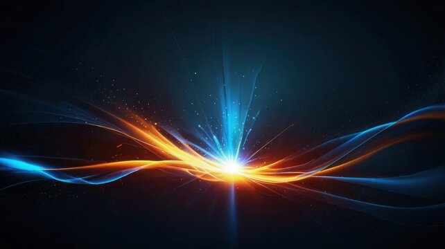 Close-up of abstract red light trail against black background - Powered by Adobe