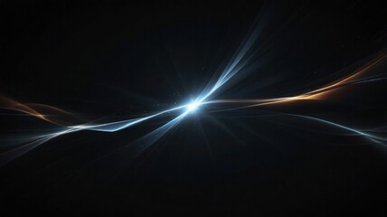 Close-up of abstract red light trail against black background