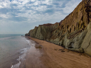 The beautiful landscape of the red rocky Hormoz Island in Iran