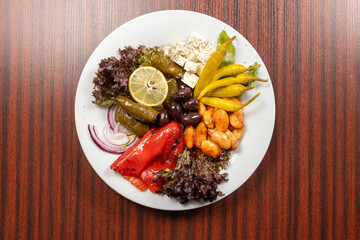 Antipasti Griechisches Gemüse gebraten von oben