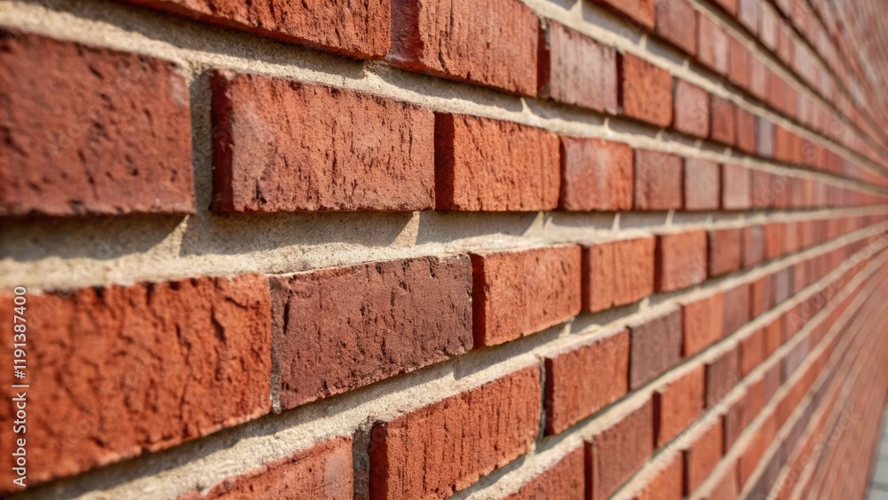 Poster A medium closeup highlighting a perfect row of red bricks their textures varying slightly to create depth but each aligned uniformly in a staggered pattern that showcases skilled