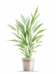 Fototapeta premium Green potted plant, home decor, indoor greenery, minimalist background, ideal for interior design websites