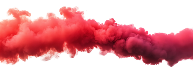 Red Smoke Cloud Isolated on White and Transparent Background