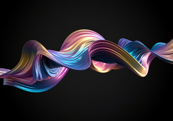 Flowing waves abstract colorful design in dynamic motion