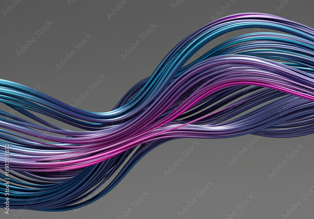 Poster abstract waves flowing in vibrant colors on a smooth background showcasing dynamic patterns and move