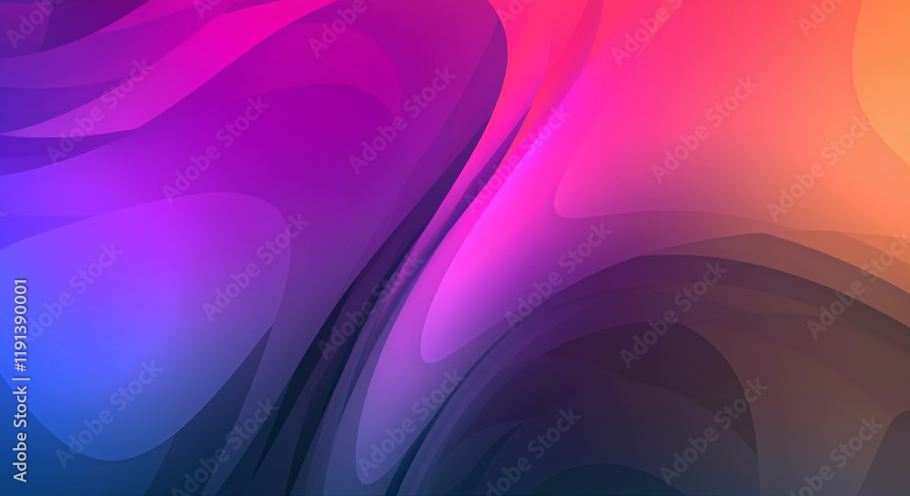 Poster abstract background with flowing colors and smooth curves in vibrant hues for design projects