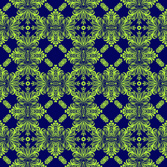 Bright floral and leaf pattern