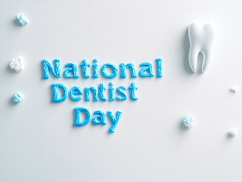National Dentist Day Toothpaste Art Celebrating Dental Care and Hygiene with Modern Design - Perfect for Mothers Day or New Year