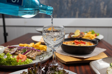 Details aus griechischem Restaurant 