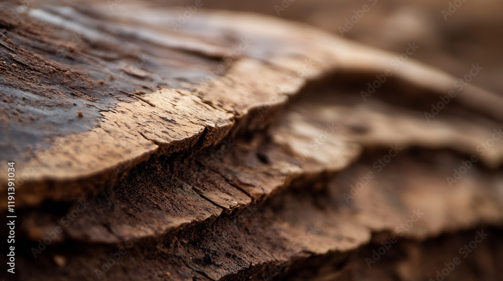 Poster rustic wooden surface with layers and textures of natural bark exposed in close detail : generative 