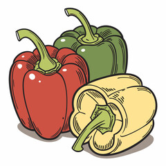 red yellow red capsicum