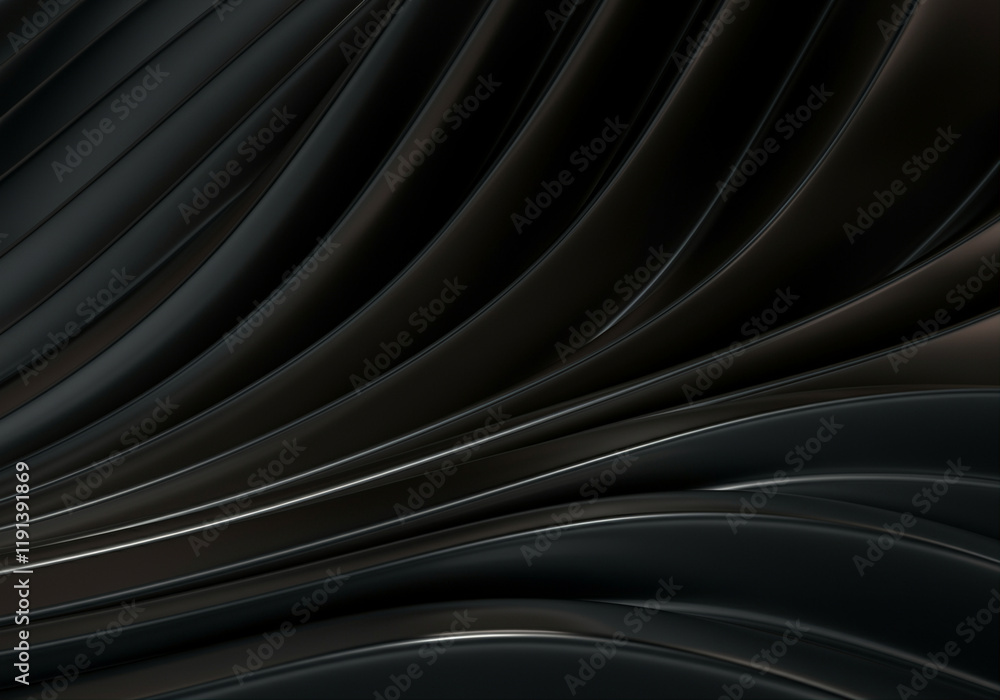 Poster curved shapes with abstract texture on black background creating a modern and dynamic design