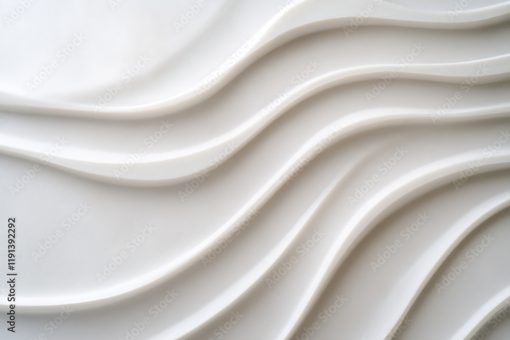 Poster elegant white textured 3d abstract wave pattern for modern interior design : generative ai