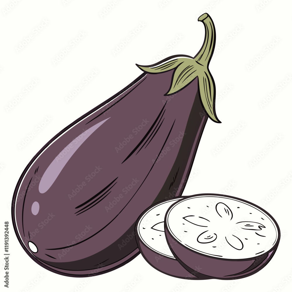 Canvas Prints eggplant vegetable illustration