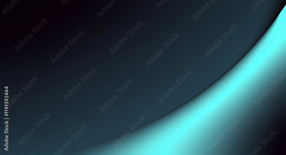 Poster abstract background with smooth flowing lines in vibrant teal and dark tones