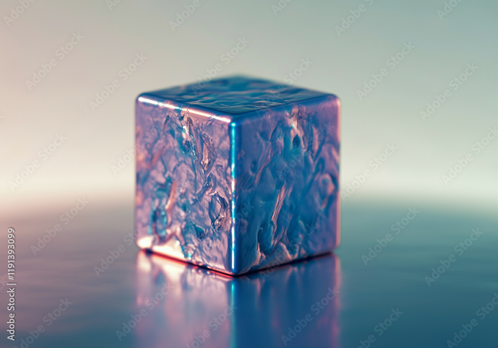 Poster acrylic block with abstract design showcasing vibrant colors and textures