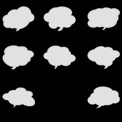 Set of Empty Speech Bubbles for Dialogue