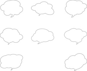 Set of Empty Speech Bubbles for Dialogue