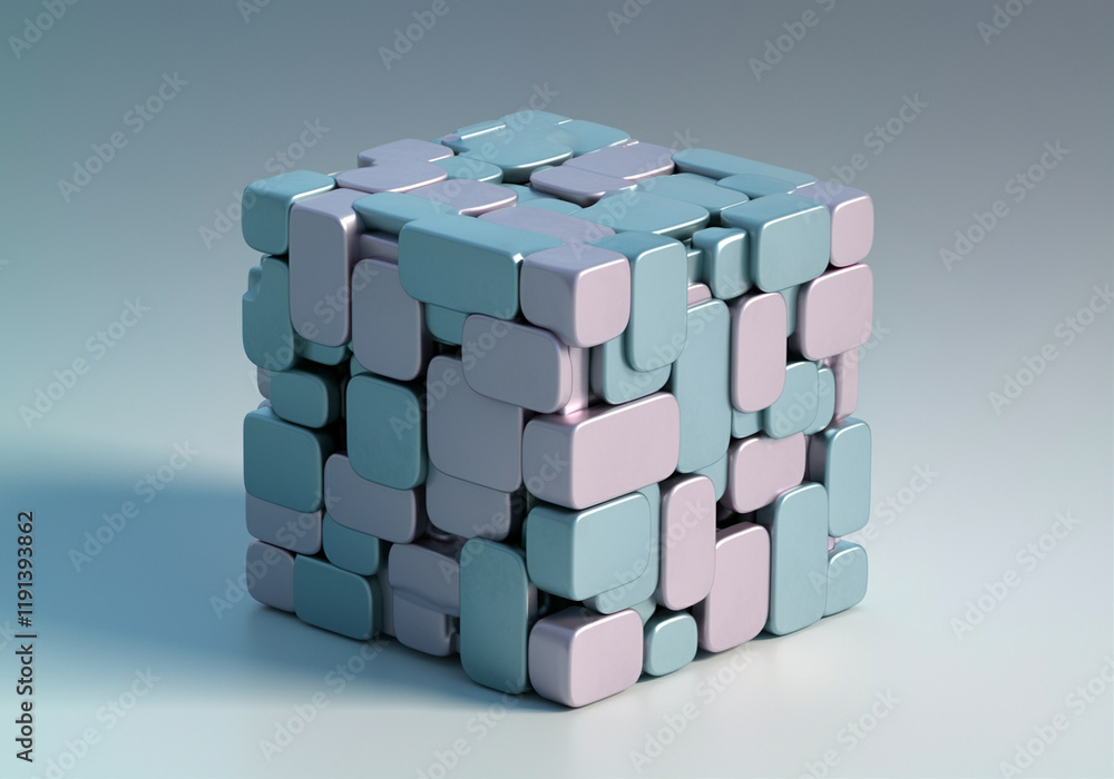 Poster cube design with abstract elements in a modern style
