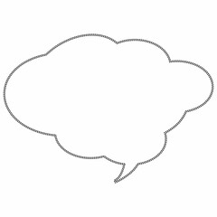 Speech bubble dotted outline.