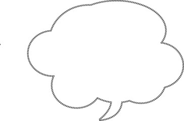 Speech bubble dotted outline.