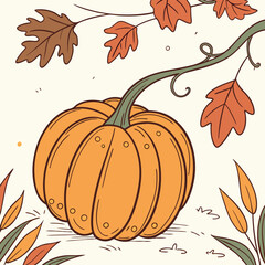 autumn background with pumpkin