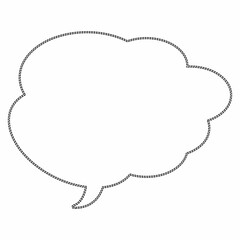 Speech bubble dotted outline.
