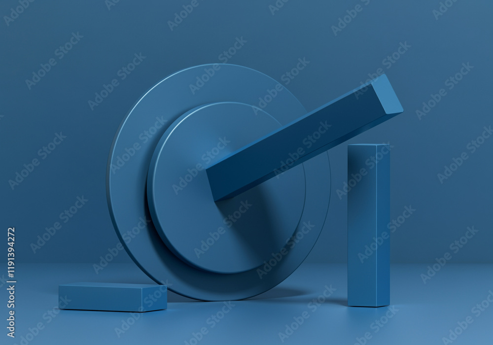 Poster geometric shapes in blue graphic design with abstract forms and clean lines for modern visuals
