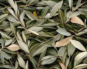 Lush green and beige leaves background texture; perfect for design projects